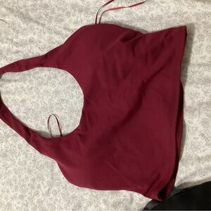 Garage Burgundy Halter Sports Bra